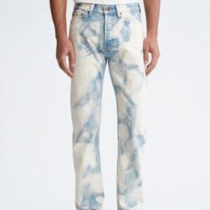 Calvin Klein Bleached Straight Leg Jeans | Big Sky Wash | 34x32 | New